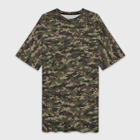 Платье-футболка 3D с принтом Камуфляж Вязаный (лесной) в Курске,  |  | camouflage | military | армия | боец | ввс | вдв | вмф | военный камуфляж | воин | война | гру | десантник | дшб | камуфляж | кгб | маскировка | масхалат | мвд | милитари | мчс | омон | охота | охрана | патриот | пво