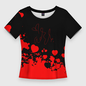 Женская футболка 3D Slim с принтом Adele Сердечки Автограф. в Курске,  |  | adele | adele adkins | logo | адель | адель эдкинс | британская певица | лого | логотип | музыка | певица