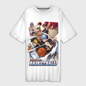 Платье-футболка 3D с принтом Kuroko s Basketball 1 в Курске,  |  | akashi seijuro | animation | anime | kuroko no basuke | kurokos basketball | manga | taiga kagami | tetsuya kuroko | акаши сейджуро | анимация | аниме | баскетбол куроко | дзюмпэй | комикс | манга | поколение чудес | призрачный игрок | рико аи