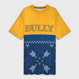 Платье-футболка 3D с принтом Bully  Задира в Курске,  |  | bully | canis canem edit | emblem | logo | rockstar | були | булли | компьютерная игра | лого | логотип | собака ест собаку | хулиган | эмблема