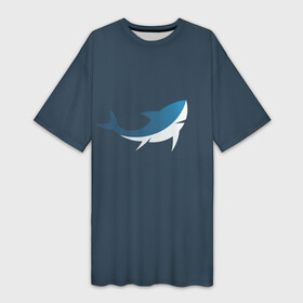 Платье-футболка 3D с принтом Мегалодон в Океане в Курске,  |  | Тематика изображения на принте: акула | мегалодон | море | океан | рыбы