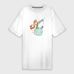 Платье-футболка хлопок с принтом обратная сторона луны в Курске,  |  | лисенок | маленький принц | обратная сторона луны | роза | шарфик | шипы | экзюпери