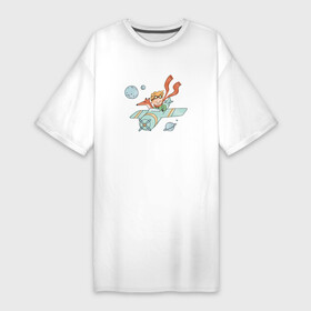 Платье-футболка хлопок с принтом Мечтатель летчик в Курске,  |  | лисенок | маленький принц | обратная сторона луны | роза | шарфик | шипы | экзюпери