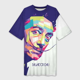 Платье-футболка 3D с принтом Salvador Dali  pop art в Курске,  |  | art | artist | crazy look | painting | portrait | salvador dali | surrealist | vertical mustache | вертикальные усы | живопись | искусство | портрет | сальвадор дали | сумасшедший взгляд | сюрреалист | художник