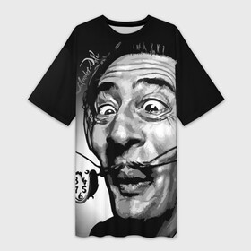 Платье-футболка 3D с принтом Salvador Dali  grimace в Курске,  |  | art | artist | autograph | crazy look | grimace | painting | portrait | salvador dali | surrealist | vertical mustache | автограф | вертикальные усы | гримаса | живопись | искусство | портрет | сальвадор дали | сумасшедший взгляд | сюрреалист | 