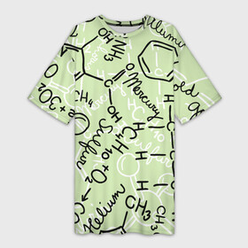 Платье-футболка 3D с принтом Химические соединения в Курске,  |  | science | вещества | наука | студент | студенты | уравнения | ученые | формула | формулы | химик | химики | химия