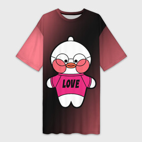 Платье-футболка 3D с принтом LALAFANFAN  LOVE в Курске,  |  | duck | fanfan | lala | lalafanfan | love | игрушка | корейская | лала | лалафанфан | малыш | милота | мягкая | плюшевая | утенок | утка | уточка | фанфан