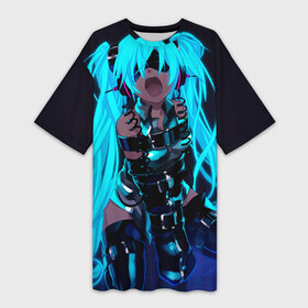 Платье-футболка 3D с принтом Мику Хатсуне  Ахегао в Курске,  |  | ahegao | handcuffs | hatsune | headphones | miku | music | neon | waifu | ахегао | вайфу | девушка | жена | мику | музыка | наручники | наушники | неон | хатсуне