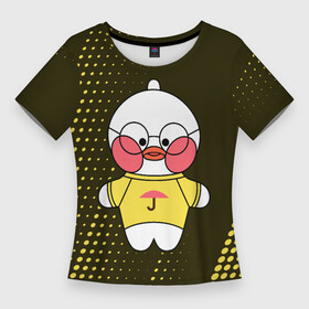 Женская футболка 3D Slim с принтом LALAFANFAN  ЗОНТИК  Абстракция в Курске,  |  | duck | fanfan | lala | lalafanfan | зонтик | игрушка | корейская | лала | лалафанфан | малыш | милота | мягкая | плюшевая | полутона | утенок | утка | уточка | фанфан
