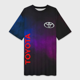 Платье-футболка 3D с принтом TOYOTA  НЕОНОВЫЙ ДЫМ в Курске,  |  | auto | drift | japan | logo | mercedes | neon | smoke | toyota | авто | автомобиль | дрифт | дым | лого | логотип | машина | машины | неон | таета | тайота | тачка | япония