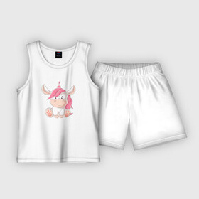 Детская пижама с шортами хлопок с принтом Маленький единорог в Курске,  |  | детский | единорог | милый | пони | радужный