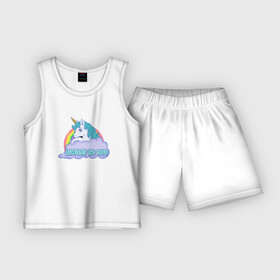 Детская пижама с шортами хлопок с принтом unicornis супер 001 в Курске,  |  | rainbow | unicornis | единорог | лошадка | любовь | облака | пони | радуга