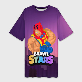 Платье-футболка 3D с принтом GROM BRAWL STARS NIGHT CITY в Курске,  |  | brawl | brawl stars | brawlstars | grom | бравлстарс | гром