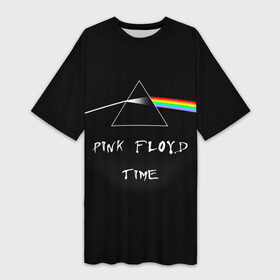 Платье-футболка 3D с принтом PINK FLOYD TIME  ПИНК ФЛОЙД ЛОГОТИП в Курске,  |  | pink floyd | артрок | группа | музыка | пинк флойд | прогрессивный рок | протопрог | психоделический рок | рок | рок группа | спейсрок | эйсидрок | экспериментальный рок