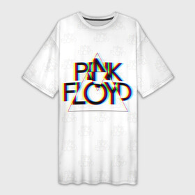 Платье-футболка 3D с принтом PINK FLOYD LOGO  ПИНК ФЛОЙД ГЛИТЧ в Курске,  |  | pink floyd | артрок | глитч | группа | музыка | пинк флойд | прогрессивный рок | протопрог | психоделический рок | рок | рок группа | спейсрок | эйсидрок | экспериментальный рок