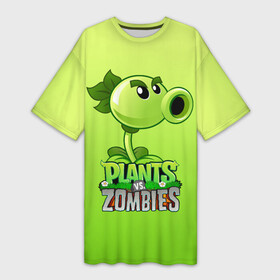 Платье-футболка 3D с принтом Plants vs. Zombies  Горохострел в Курске,  |  | plants vs zombies | горохострел | зомби | игра | компьютерная игра | против | растения | растения против зомби