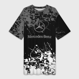 Платье-футболка 3D с принтом Mercedes Benz Брызги красок. в Курске,  |  | amg | mercedes | mercedesamg gt | sport | амг | мерседес | мерседесбенц амг | спорт