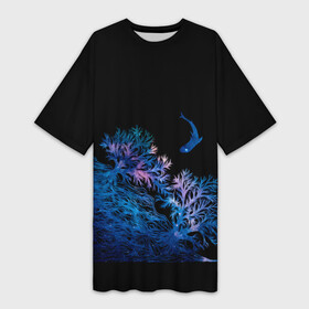 Платье-футболка 3D с принтом Space Shark B 01 в Курске,  |  | ocean | sea | shark | space | акула | космос | море | океан