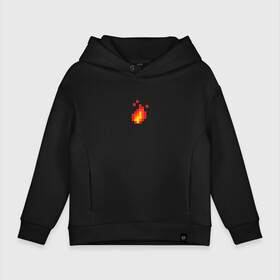 Детское худи Oversize хлопок с принтом 8 Bit Digital Fire в Курске, френч-терри — 70% хлопок, 30% полиэстер. Мягкий теплый начес внутри —100% хлопок | боковые карманы, эластичные манжеты и нижняя кромка, капюшон на магнитной кнопке | 8 бит огонь | 8bit игры | знак пламя | костер 8 бит | пиксельный огонь | пламя | цифровой огонь | эмблема огня