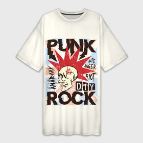 Платье-футболка 3D с принтом Punk Rock (Панк) в Курске,  |  | Тематика изображения на принте: dead kennedys | exploited | fpg | punks not dead | анархия | гаражный рок | гитара | гражданская оборона | гранж | ирокез | король и шут | металл | музыка | наив | панк рок | пурген | рок музыка | рокер | рокнролл