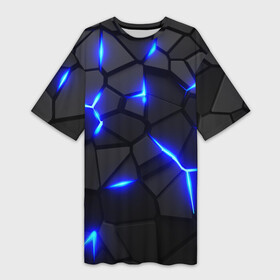Платье-футболка 3D с принтом Cyberpunk 2077: броня синяя сталь в Курске,  |  | 3d | 3d плиты | 3d разлом | 3д | 3д плиты | 3д разлом | rift | steel | абстракт | броня | броня киберпанк | геометрия | дота | камни | камуфляж | киберпанк | киберпанк 2077 | киберпанк броня | кубики | пластик | плиты