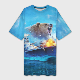 Платье-футболка 3D с принтом Медведь ВМФ в Курске,  |  | 23 февраля | army | military | soldier | армия | ввс | вмф | военные | военый | войска | день защитника отечества | медветь | милитари | солдат | солдаты | спецназ