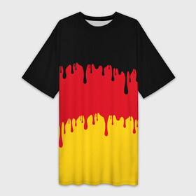 Платье-футболка 3D с принтом Флаг Германии (потёки) в Курске,  |  | audi | bavaria | berlin | bmw | doberman | europe | fascist | frg | gdr | germany | hitler | mercedes | munich | ауди | бавария | берлин | бмв | гдр | герб германии | германия | германский флаг | гёте | доберман | европа | мерседес | мюнхен | нем
