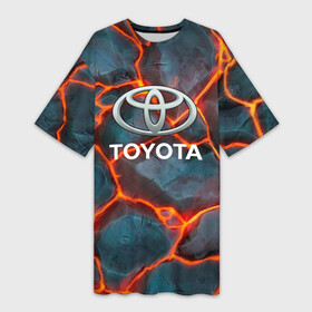 Платье-футболка 3D с принтом Toyota Вулкан из плит. в Курске,  |  | auto | sport | toyota | авто | автомобиль | бренд | спорт | тойота