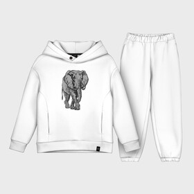 Детский костюм хлопок Oversize с принтом Огромный могучий слон в Курске,  |  | ears | elephant | giant | tusks | бивни | гигант | слон | уши