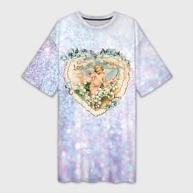 Платье-футболка 3D с принтом Ангел в сердце  День Святого Валентина в Курске,  |  | 14 февраля | iloveyou | love | влюбленным | день влюбленных | люблю | люблютебя | любовь | милая | милота | милый | нежность | признанеивлюбвю | признание | сердечко | сердце
