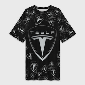 Платье-футболка 3D с принтом TESLA  BIG LOGO  PATTERN в Курске,  |  | cybertruck | elon mask | model s | model x | model y | moscow tesla club | patern | pattern | semi | tesla | tesla motors | tesla roadster | автомобилестроение | илон | илон маск | литийионные аккумуляторы | маск | никола тесла | п | патерн | со