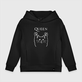 Детское худи Oversize хлопок с принтом Queen Рок кот в Курске, френч-терри — 70% хлопок, 30% полиэстер. Мягкий теплый начес внутри —100% хлопок | боковые карманы, эластичные манжеты и нижняя кромка, капюшон на магнитной кнопке | queen | quen | rock | брайан мэи | группа queen | группа квин | джон дикон | квин | королева | король | роджер тейлор | рок | фредди меркьюри