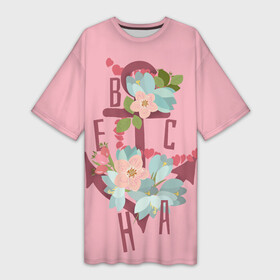 Платье-футболка 3D с принтом Якорь весны в Курске,  |  | 8 march | 8 марта | cool girl | feminism | flower | girl | woman | в подарок | весна | девочкам | девочке | женские | женщинам | женщине | март | праздник | фем | феминизм | цветочки | цветы