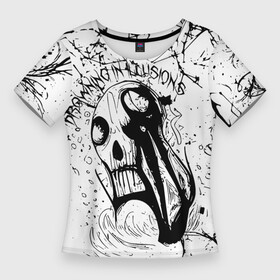 Женская футболка 3D Slim с принтом Drowning in illusions в Курске,  |  | Тематика изображения на принте: арт | зомби | иллюзия | монстр | фэнтези | человек