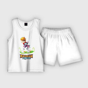 Детская пижама с шортами хлопок с принтом Уставший Rayman в Курске,  |  | globox | rayman | rayman legends | глобокс | реймен | рэйман | рэймэн | человечек