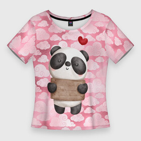 Женская футболка 3D Slim с принтом Панда с сердечком love в Курске,  |  | 14 февраля | iloveyou | love | влюбленным | день влюбленных | люблю | люблютебя | любовь | милая | милота | милый | нежность | признанеивлюбвю | признание | сердечко | сердце