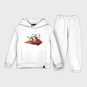 Детский костюм хлопок Oversize с принтом Шоу чашека Кружек и Магмен на ракете в Курске,  |  | cuphead | игра | кружек | магмен | чашека | шоу