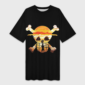Платье-футболка 3D с принтом One Piece череп в Курске,  |  | Тематика изображения на принте: lucy | luffy monkey | mugiwara | one piece | straw hat | аниме | большой куш | ван пис | ванпис | луффи | манга | одним куском