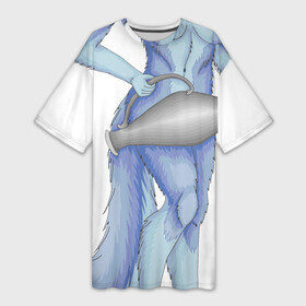 Платье-футболка 3D с принтом Водолей, лиса фурри в Курске,  |  | водолей | гороскоп | зодиак | лиса | фурри | фэнтази