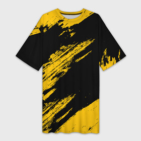 Платье-футболка 3D с принтом BLACK AND YELLOW GRUNGE  ГРАНЖ в Курске,  |  | abstract | black and yellow grunge | grunge | texture | абстракция | грандж | гранж | текстура