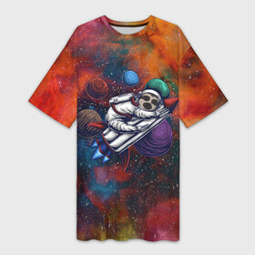 Платье-футболка 3D с принтом Космический ленивец  Space Sloth в Курске,  |  | Тематика изображения на принте: folivora | space | space sloth | зверь | космический | космический ленивец | космос | лежебок | лежебока | ленивцы | лентяй | листоеды | лодырь | млекопитающий