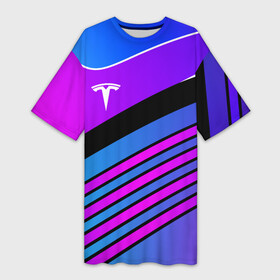 Платье-футболка 3D с принтом TESLA  NEON STYLE  ТЕСЛА НЕОН в Курске,  |  | brand | car | cybertruck | elon mask | logo | model 3 | model s | model x | model y | red | tesla | tesla motors | tesla roadster | tesla semi | абстр | авто | бренд | геометрия | илон | илон маск | кибертрак | красный | лого | маск | машина