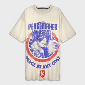 Платье-футболка 3D с принтом Peacemaker. Мир любой ценой в Курске,  |  | dc | peace | peacemaker | джон сина | кристофер смит | мир | миротворец | орел | орлик | пацифист | суперзлодей