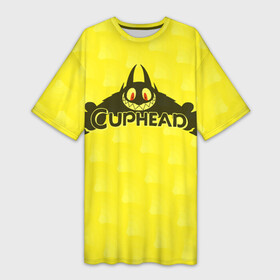 Платье-футболка 3D с принтом Cuphead showThe DevilШоу чашечка в Курске,  |  | cuphead | show | the devil | дьявол | чашечка | шоу