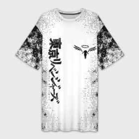 Платье-футболка 3D с принтом Токийские мстители  Tokyo Revengers logo в Курске,  |  | anime | tokyo revengers | аниме | брызги краски | краска | лого | логотип | мультсериал | мультфильм | токийские мстители