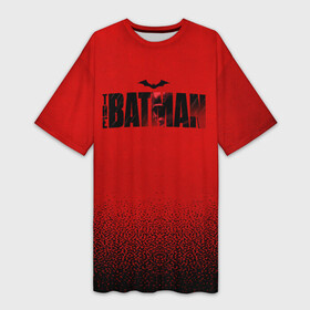 Платье-футболка 3D с принтом Red Logo The Batman в Курске,  |  | batman | batman 2022 | bruce wayne | dc | dc comics | gotham | joker | statwb | warner | бетмен 2022 | брюс уэйн | бэтмен | бэтмен 2022 | готэм | джокер | диси | злодей | комиксы | комиксы диси