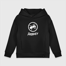 Детское худи Oversize хлопок с принтом Prodigy логотип в Курске, френч-терри — 70% хлопок, 30% полиэстер. Мягкий теплый начес внутри —100% хлопок | боковые карманы, эластичные манжеты и нижняя кромка, капюшон на магнитной кнопке | prodigy | the prodigy | кит флинт | лого prodigy | лого продиджи | логотип prodigy | логотип the prodigy | музыка | муравей | прдиджи | техно | электро