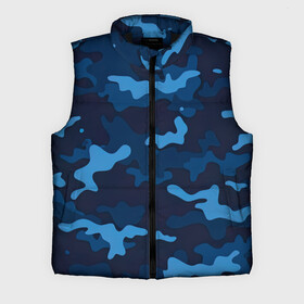 Мужской жилет утепленный 3D с принтом Камуфляж Navy Blue Camo в Курске,  |  | blue | camo | камуфляж | синий | хайп | шмот