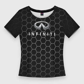 Женская футболка 3D Slim с принтом infinity  соты. в Курске,  |  | 2020 | auto | infinity | sport | авто | автомобиль | автомобильные | бренд | инфинити | марка | спорт