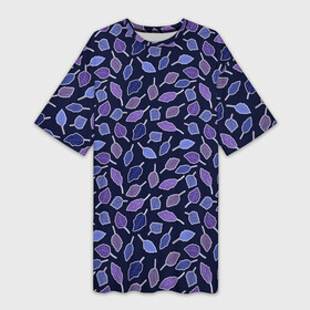 Платье-футболка 3D с принтом Фиолетовые листья. Мистика. в Курске,  |  | helloween | very peri | верипери | весна | контур | лист | листок | листопад | мистика | плоский стиль | природный | сиреневый | уютный | фиолетовый | фуксия | хаос | хаотический | хэллоуин | экология